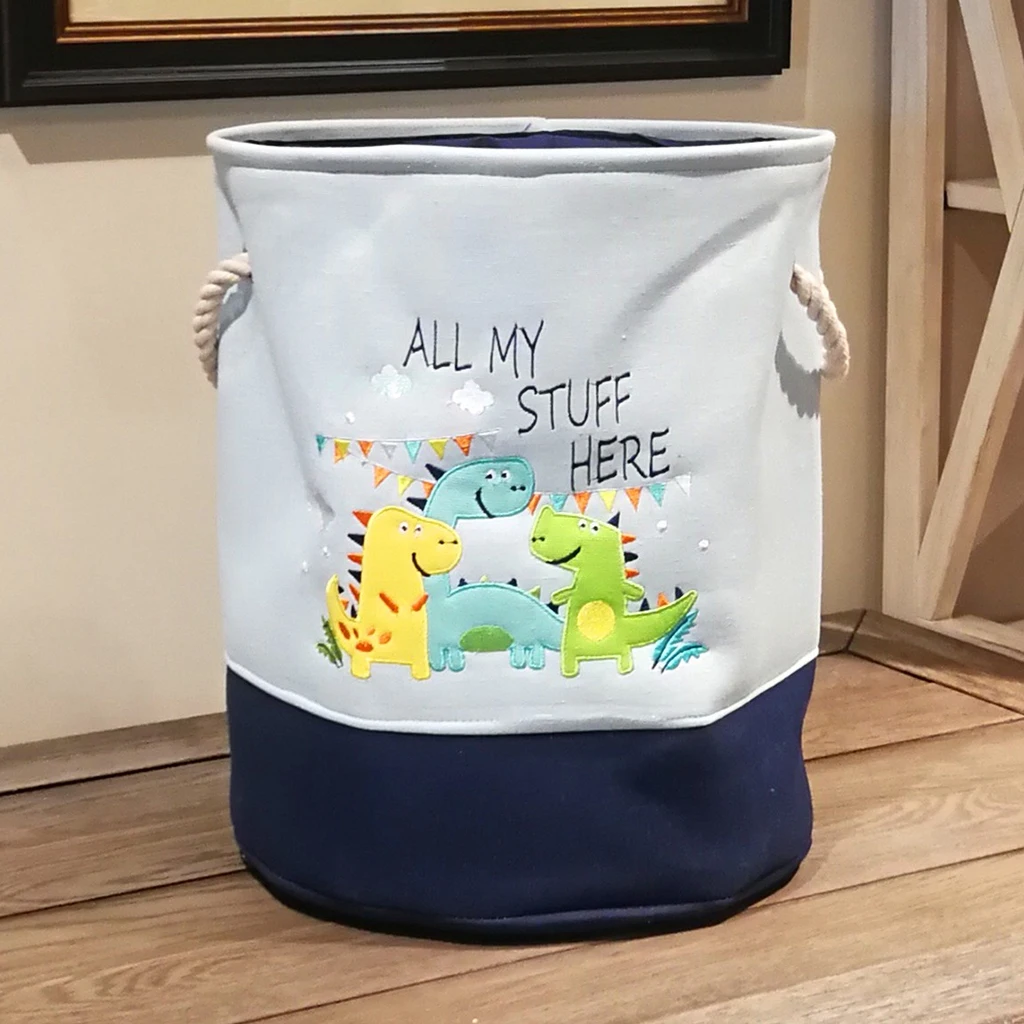 

Foldable Storage Basket Cartoon Dinosa Kids Toys Canvas Storage Basket Dirty Clothes Laundry Container Barrel Home Organizer