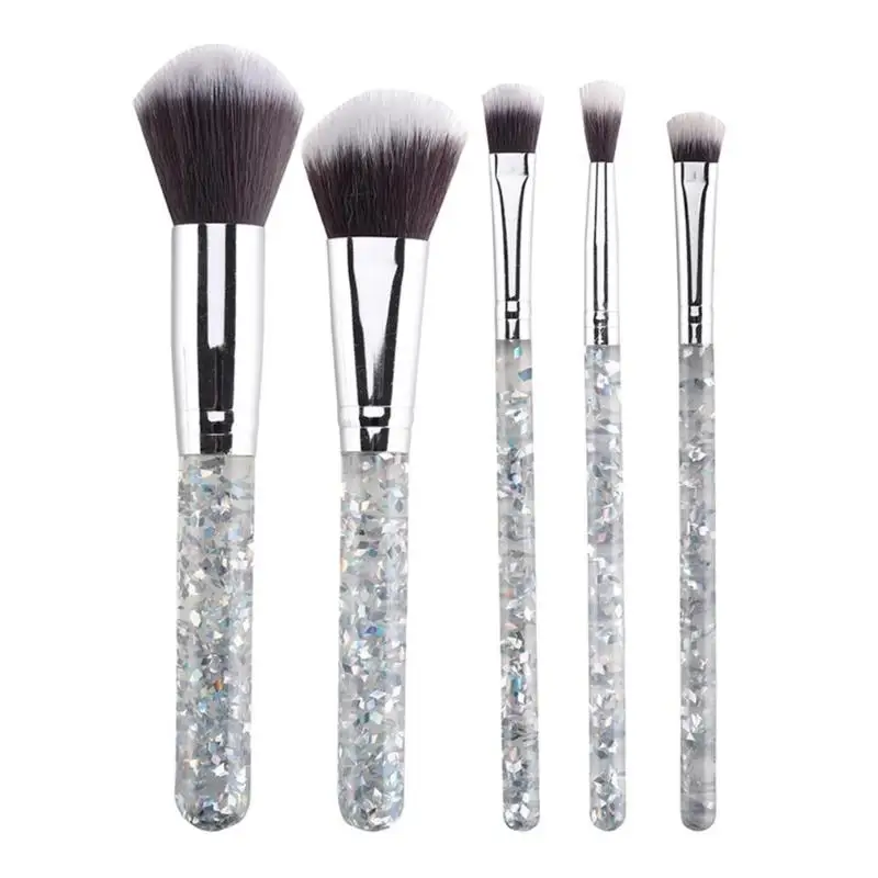 Buy 5pcs Diamond Sequin Makeup Brushes Set Cosmetic