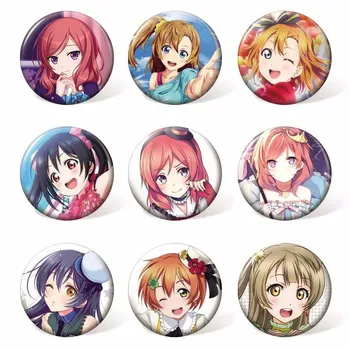 

9 pcs/lot Anime Love Live Badges Toys LoveLive! School idol project Brooch Model Pins for gifts Size 58MM