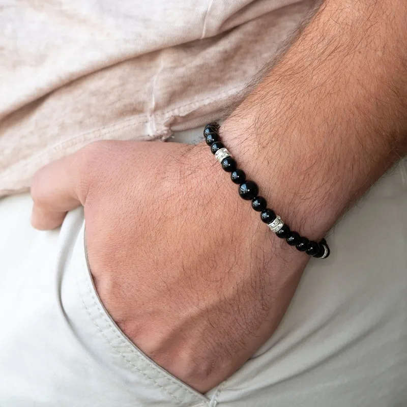2020 New Fashion Men Bracelet 6mm Matte White Gray Round Stone Bead For Women Jewelry Gift | Украшения и аксессуары