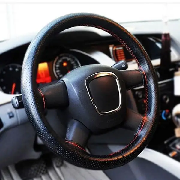 DIY Faux Leather Car Steering Wheel Cover Soft Anti slip Cowhide Braid With Needles Thread 38cm Steering Covers DIY Faux Leather Car Steering Wheel Cover Soft Anti slip Cowhide Braid With Needles Thread 38cm Steering Covers