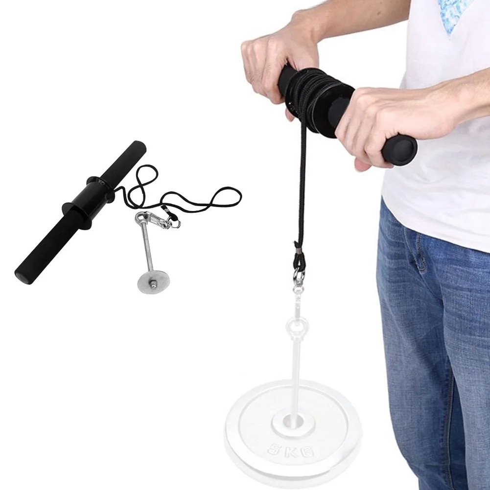 

Gym Fitness Forearm Trainer Strengthener Hand Gripper Strength Exerciser Weight Lifting Rope Waist Roller Equipment TRE9135