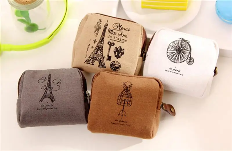 

Portable Small Zipper Key Pouch Coin Purses New Style Canvas Coin Wallet High Quality Child Women Change Purse Lady Cheap