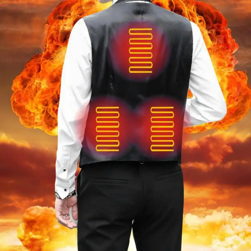 

USB Heater Hunting Vest Heated Jacket Heating Winter Clothes Rechargeable Carbon Fiber Heating Waist Care Warm Vest Hiking Climb