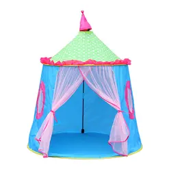 Милый игровой домик для девочек принцесса замок Дети Открытый Палатка для игр (синий)