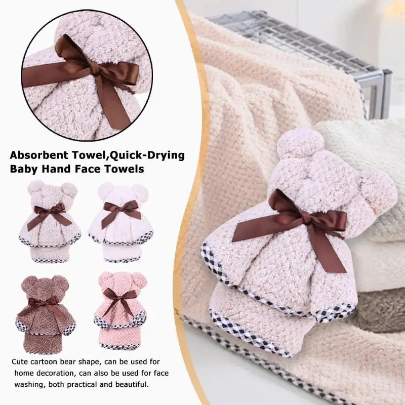 

Cute Bear Quick-drying Cotton Towels New Design Towels Ultra -Soft Long Absorbent Drying Baby Hand Face Towel Bath Home Textile