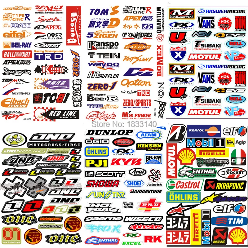 

Motorbike Motocross Race Bike Surf MX Sticker Fx Racing Stickers Logo for Honda Yamaha Suzuki Kawasaki A4