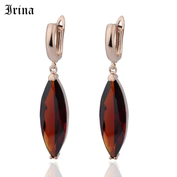 

Irina 585 Exquisite and shiny AAA horseeye zircon long style women's wedding party exaggerated temperament earrings