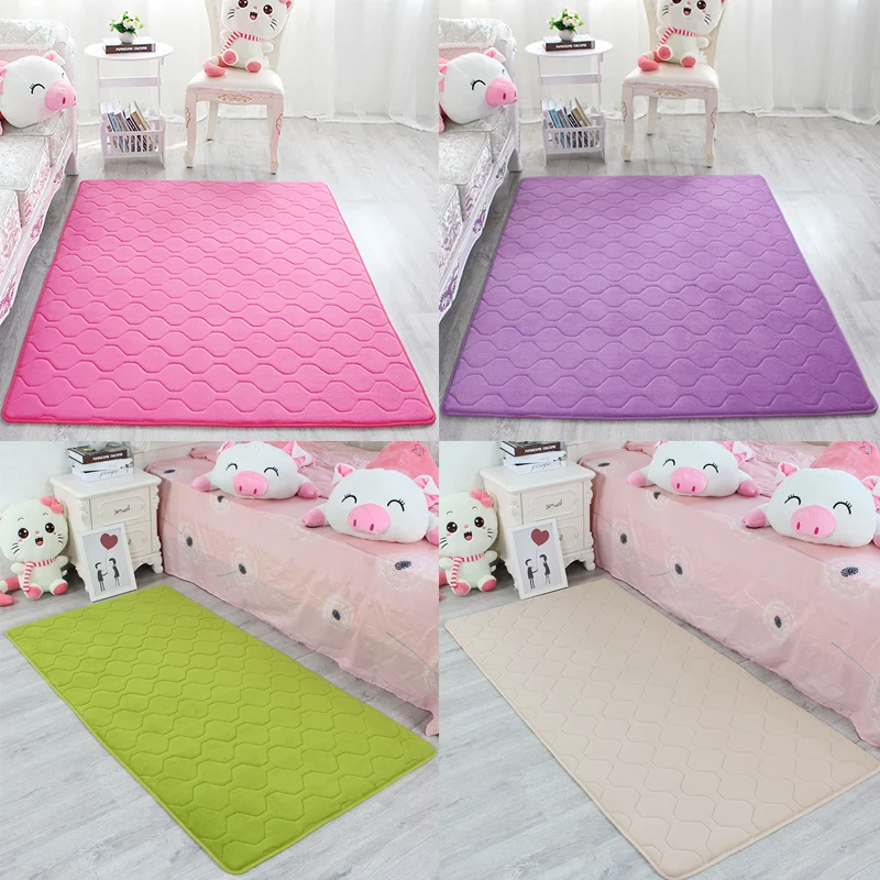 

Ultra Soft Thick Memory Foam Absorbent Coral Fleece Fabric Area Rugs Nonslip Living Room Carpet Bathroom Rugs Set Floor Shag 49