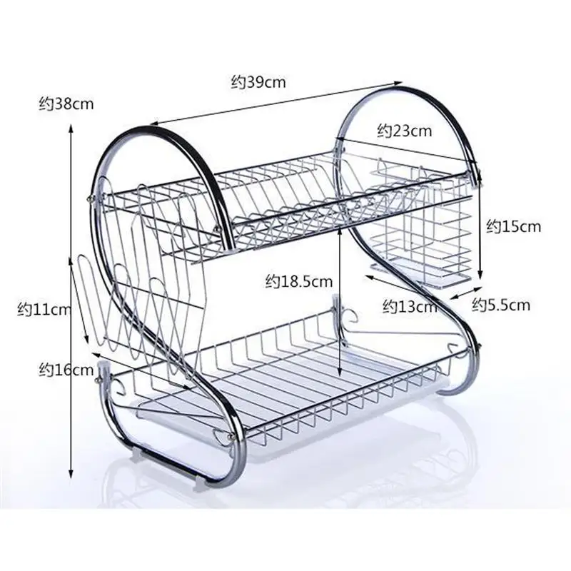 2 уровня Кухня блюдо Полка для сушки чашек Нержавеющая сталь Чаша плиты Cutler сушилка подвесная полочка органайзер для хранения на кухне