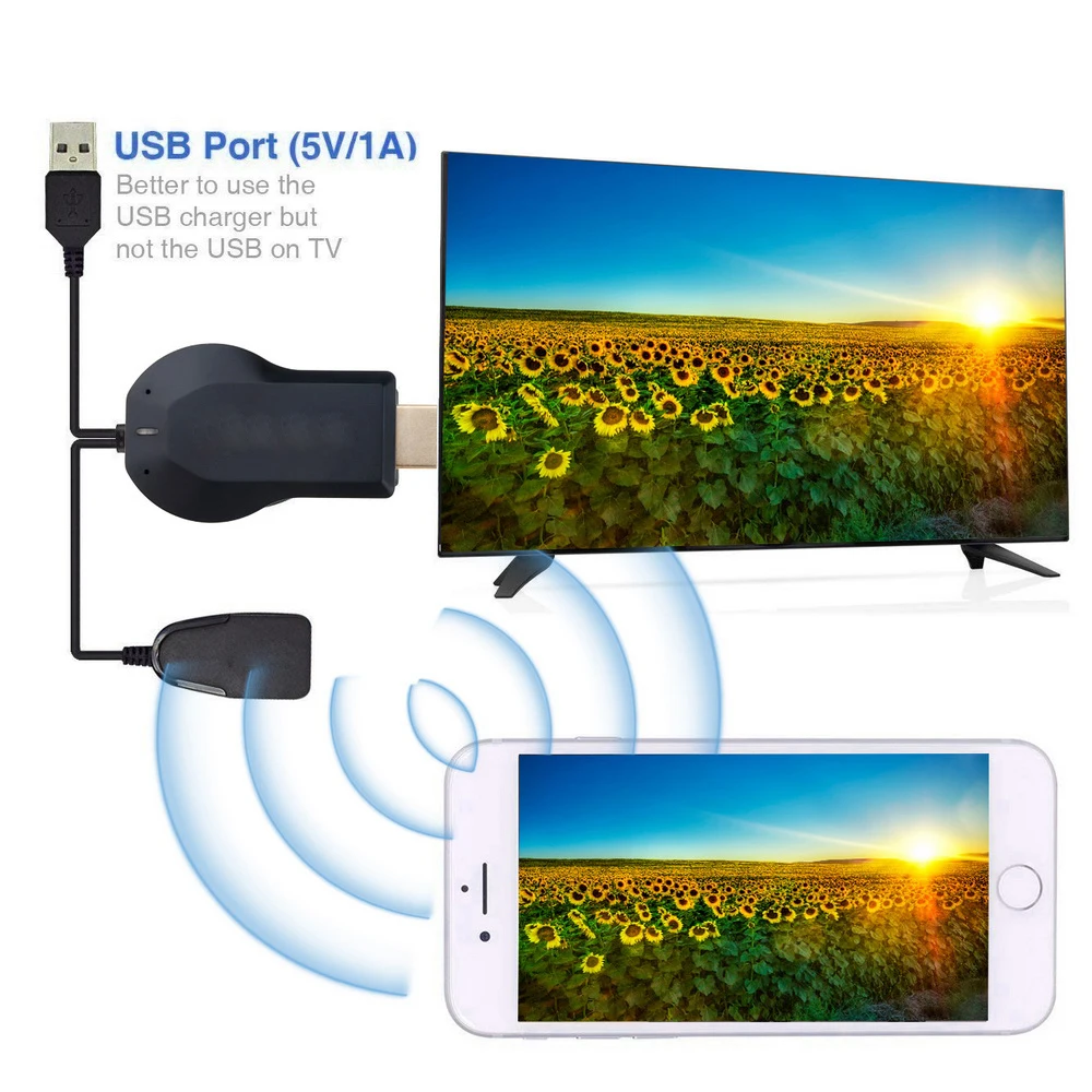 KEBIDUMEI для Anycast M2 Plus Miracast Chome Cast беспроводной 1080p Hdmi Tv Stick Адаптер Wifi Дисплей приемник
