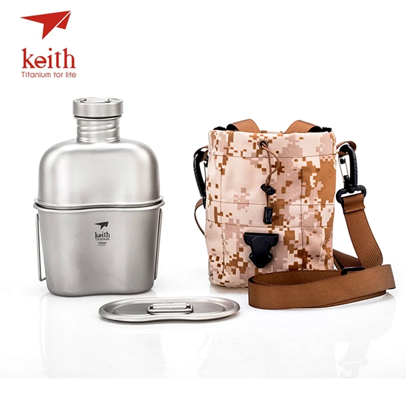 Keith Titanium спортивный чайник и титановый Ланч бокс для кемпинга армейские бутылки
