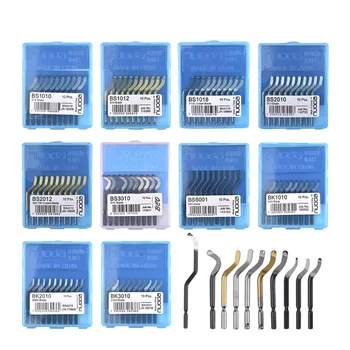 

10Pcs Deburring Tool Wood Working Tools Fixed Pocket Knife Burr Handle BS1010 Blades Hand Deburring Trimming Cutter Head Blade