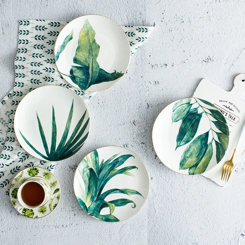 

8 inches Phnom Penh Plate Dish Inch Household Breakfast Tableware Concise Bone Porcelain Plate You Originality Ceramics Plate