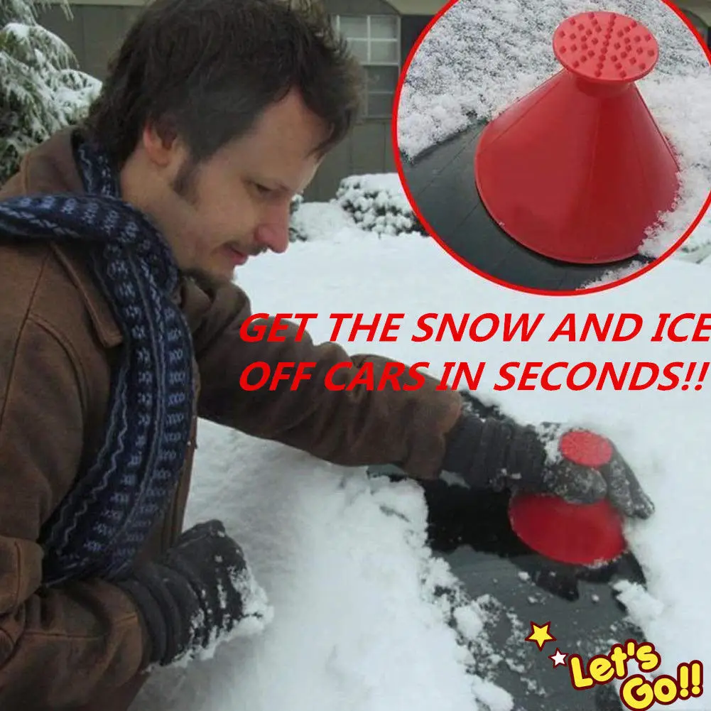 

Car Windshield Ice Scraper Tool Cone Shaped Outdoor Round Funnel Remover Snow Car Cleaning Tool