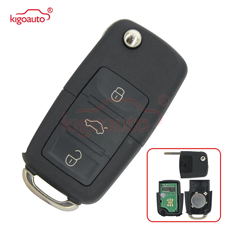 Пульт дистанционного управления Kigoauto 1JO 959 753 315 DJ 3 кнопки 2001 МГц для VW Skoda Passat Golf Jetta