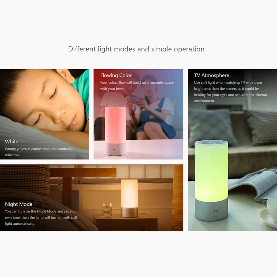 Xiao mi jia Yeelight умная лампа с дистанционным управлением для комнатной кровати прикроватная лампа 16 mi llion Rgb подсветка сенсорное управление Bluetooth для mi Home App