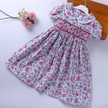 Kids Dresses For Girls Dress cotton flower smocking toddler girl clothes For Girls Princess Dress Party Dress party school flower girls dress the princess dress for girls 3d cotton fabric party dresses kids vase print vest royal clothing 4y 14y