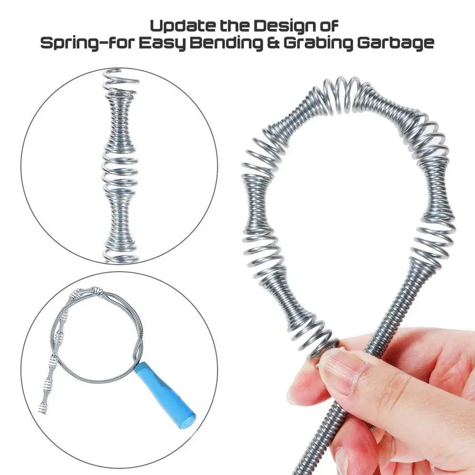 SK Depot/™ 3 Pack Hair Drain Clog Remover Cleaning Tool Flexible Drain Hair Drain Catcher Snake for Kitchen Shower Sink Sewer Quick and Easy Drain Unclogger Hook Slow Drain Relief Cleaner Snake Hair Clog Tool for Drain Cleaning