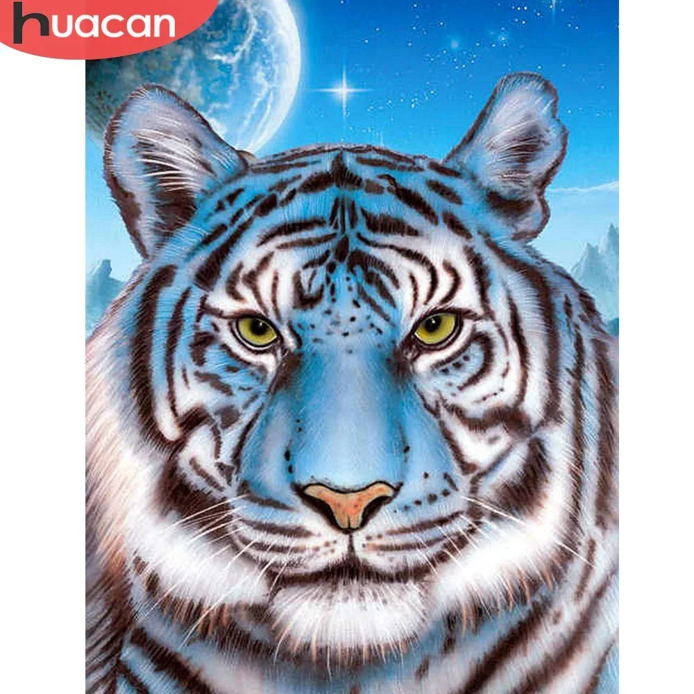 

HUACAN Full Dill Square 5D DIY Diamond Painting Tiger Picture Of Rhinestone Diamond Embroidery Mosaic Animal Home Decor Gift