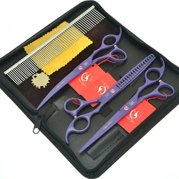 

7.0" Meisha 9CR Professional Pet Cutting Scissors 18 Teeth Fish Bone Dog Hair Thinning Shears Puppy Grooming Clipper Kit HB0186