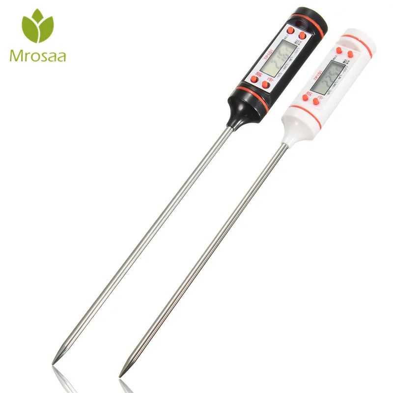 

Mrosaa Digital Probe Meat Thermometer Kitchen Cooking BBQ Food Thermometer Cooking Stainless Steel Water Milk Thermometer Tools