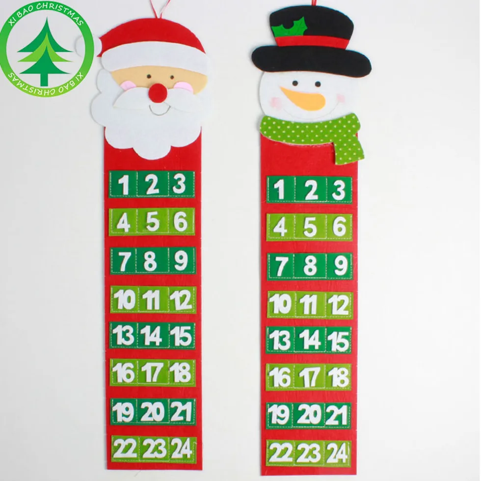 

Christmas Calendar Pendant Christmas Advent Calendar Creative Non-woven Pendant Christmas Countdown Calendar