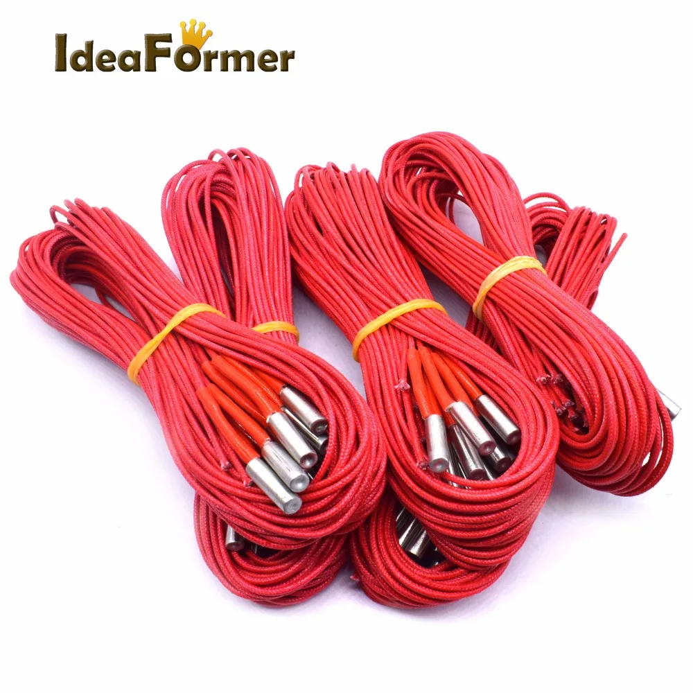 12V 24V 40W 6*30mm Reprap Картридж нагреватель для 3D принтера экструдер Prusa Mendel длина 1 метр
