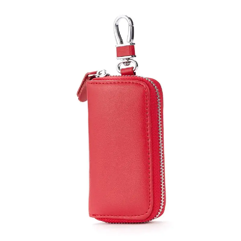 

Portable Fashion Leather Car Key Unisex Solid Key Wallet Organizer Wallets Key Gift Holder Zipper Key Case Bag