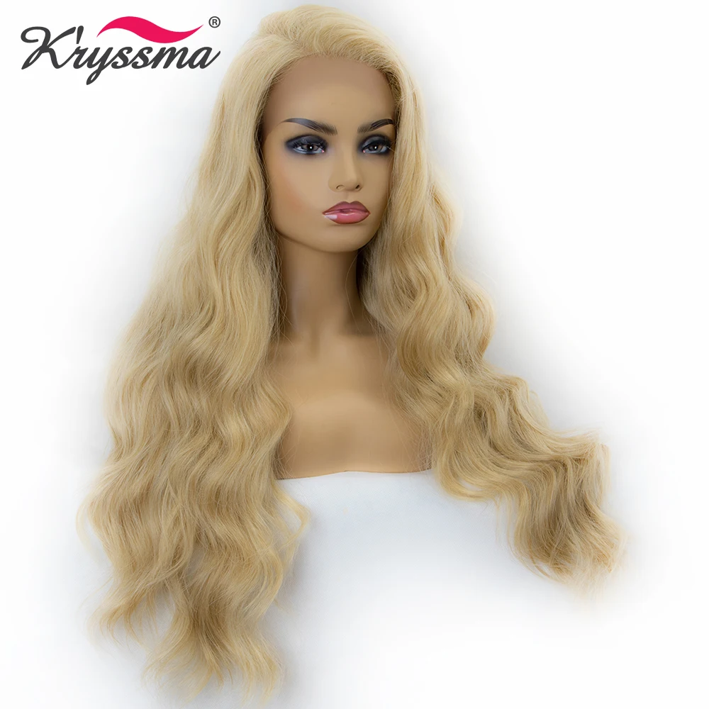 Парик блонд для женщин, синтетический парик на кружеве, длинные волнистые смешанные 613 парики для женщин, свободная часть, натуральные волосы, 22 дюйма