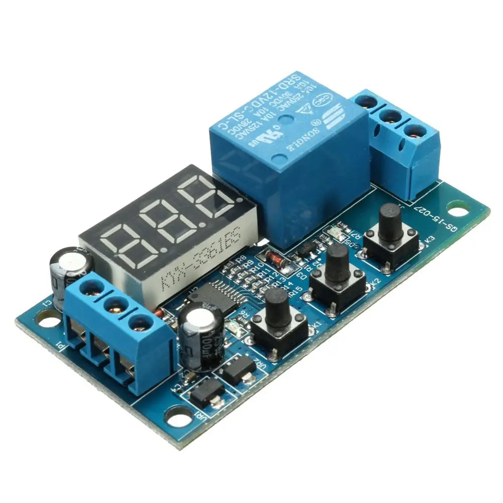 

DC 12V Metal Delay Time Switch Module Cycle Timer Control Relay Multifunction Circuit blue