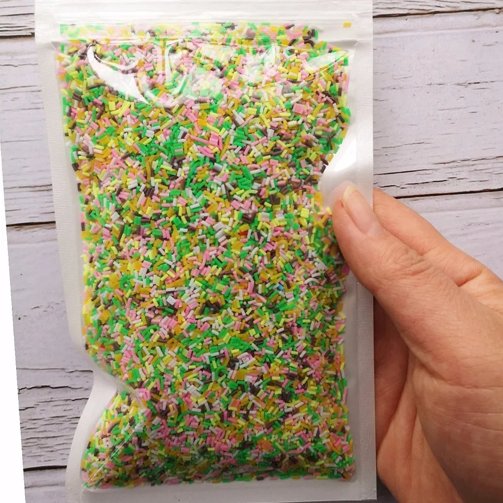 100g/bag Slime Filler Clay Sprinkles Filler Toys Accessories Candy Fake Cake Dessert Slices Decoration Heart Shape