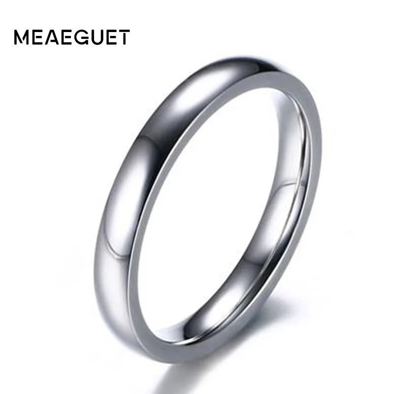

Mens Stainless Steel Wedding Brands Ring 3mm In Silver Tone Thin Strack Minimalist Circle Jewelry