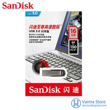 SanDisk 16 GB 32 ГБ, 64 ГБ и 128 ГБ USB3.0U диск CZ73 серебро Скорость чтения 150 МБ/с. металлический корпус содержит безопасности программное обеспечение для шифрования