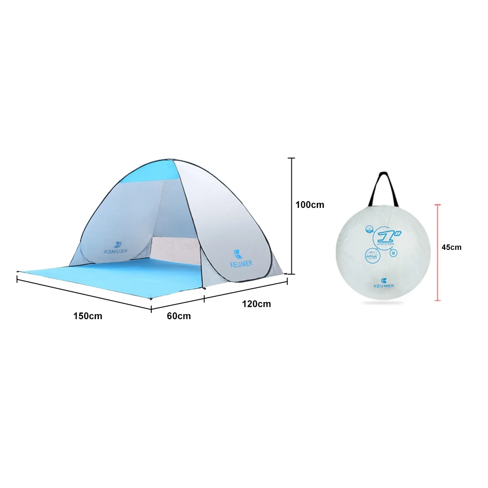 Online KEUMER Outdoor Zelt Strand Zelt Shelter (120 + 60) x 150x100 Cm Instant Pop Up Camping Angeln Reise Garten Zelt Sonnendach