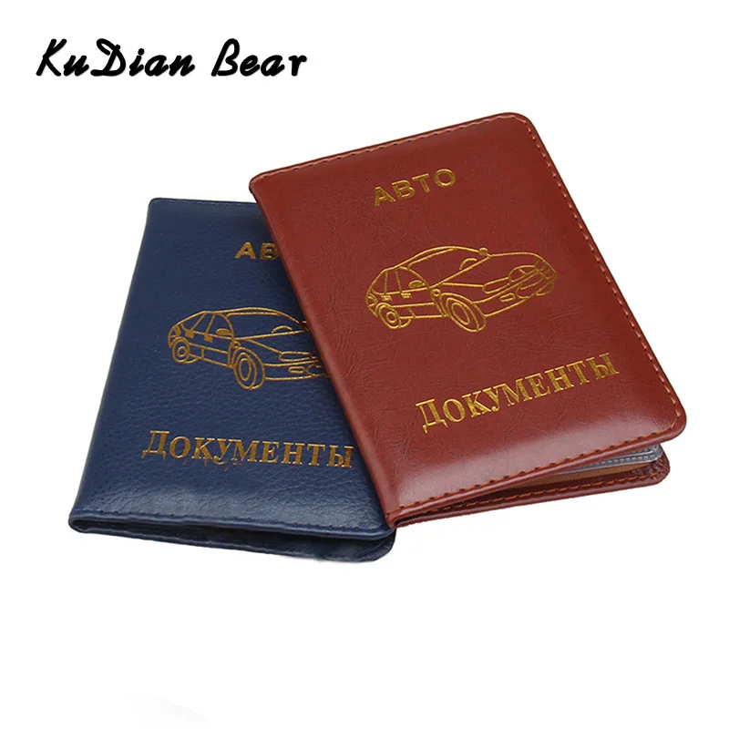

KUDIAN BEAR Rfid Driver License Wallet MiniCar-Covers for Documents Designer Travel Auto Wallets Case Card Holder BIH024 PM49