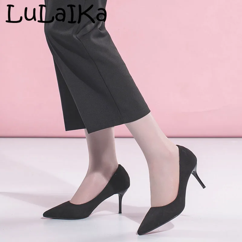 

2018 Woman Casual Thin Heels Pumps Shoes New Sexy Solid Color Lady Pointed Toe Party Wedding High Heel shoes