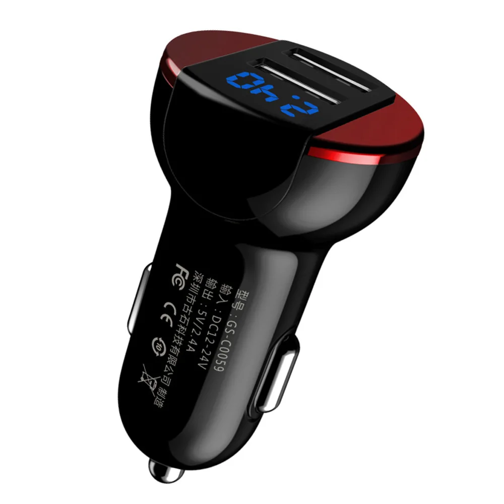 المزدوج USB شاحن سيارة 5V2. 4A شاشة ديجيتال السيارات بطارية الجهد عالية الطاقة تهمة الهاتف المحمول محول ل فون اللوحي المزدوج USB شاحن سيارة 5V2. 4A شاشة ديجيتال السيارات بطارية الجهد عالية الطاقة تهمة الهاتف المحمول محول ل فون اللوحي