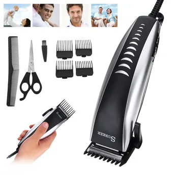 

220-240V 50Hz 12W Professional Men Electric Hair Trimmer Clipper Cutting Kids Man Adult Anti Slip Set Scissor EU Plug Adjustable