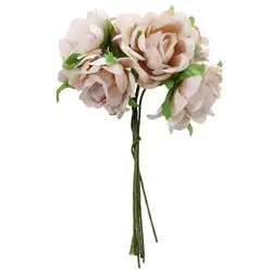 Fashion-6PCS/Лот DIY Новый Шелковый цветок искусственный цветок розы Букет для дома Свадебная вечеринка и костюмы шапки интимные аксессуары Роза Fl