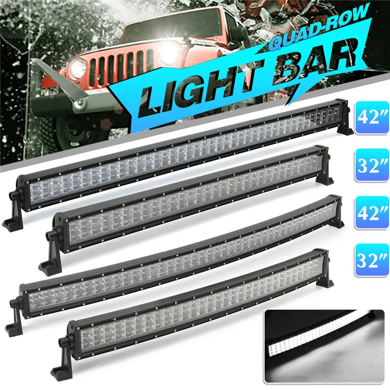 

22/32/42 Inch Curved/Straight Flood LED Light Bar 360W/480W Spot LED Work Light Driving Fog Light for 4WD Off-road SUV UTV ATV