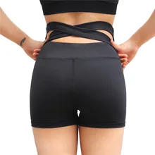 Фитнес Одежда для бега женские Высокая Талия Короткие штаны для йоги крест-обратно Йога лестно тренировки спортивные шорты