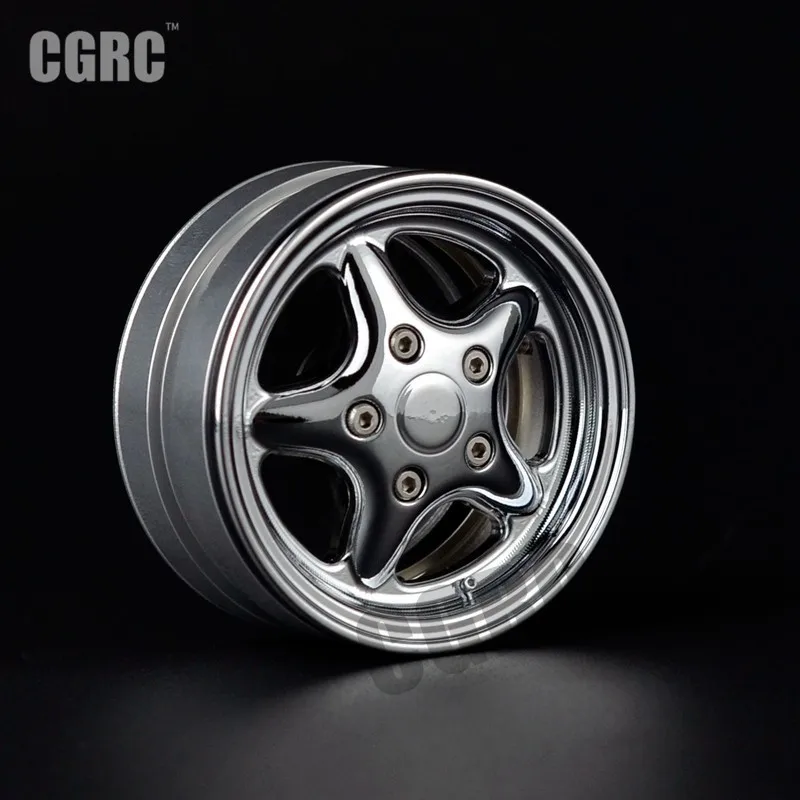 

4pcs 1.9inch Metal Beadlock Wheels Rim Classic Five-star For /10 Rc Crawler Car Trx4 Bronco Axial CC01 D90 D110