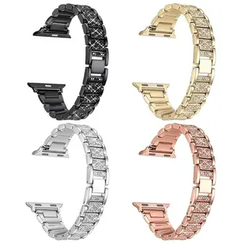 

VODOOL Metal Shining Diamond Fashion Watch Band Replacement Bracelet Wrist Strap Smart Watch Accessories for iWatch Series4 44mm