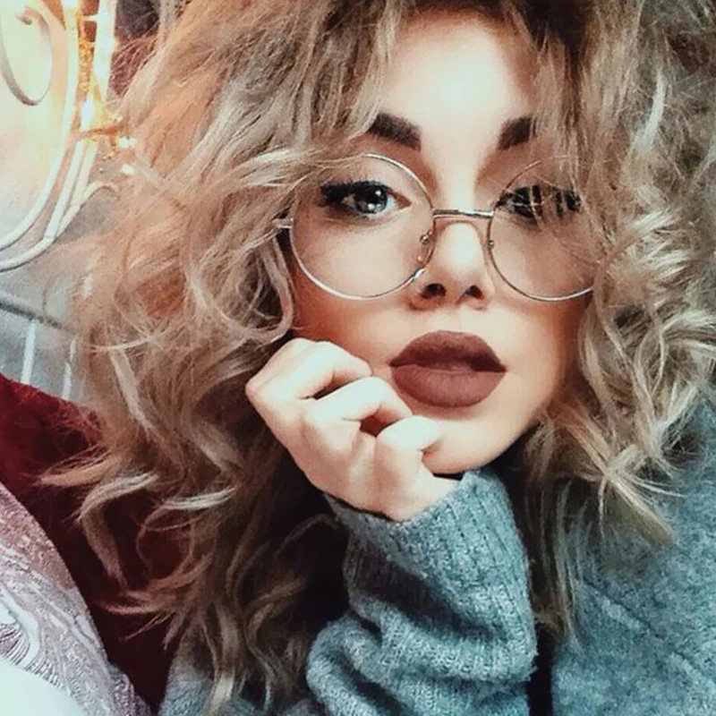 

Fashion Designer Metal Frame Girls Round Glasses Clear Lens Nerd Geek Eyewear School Student Glasses Fashion Accessories
