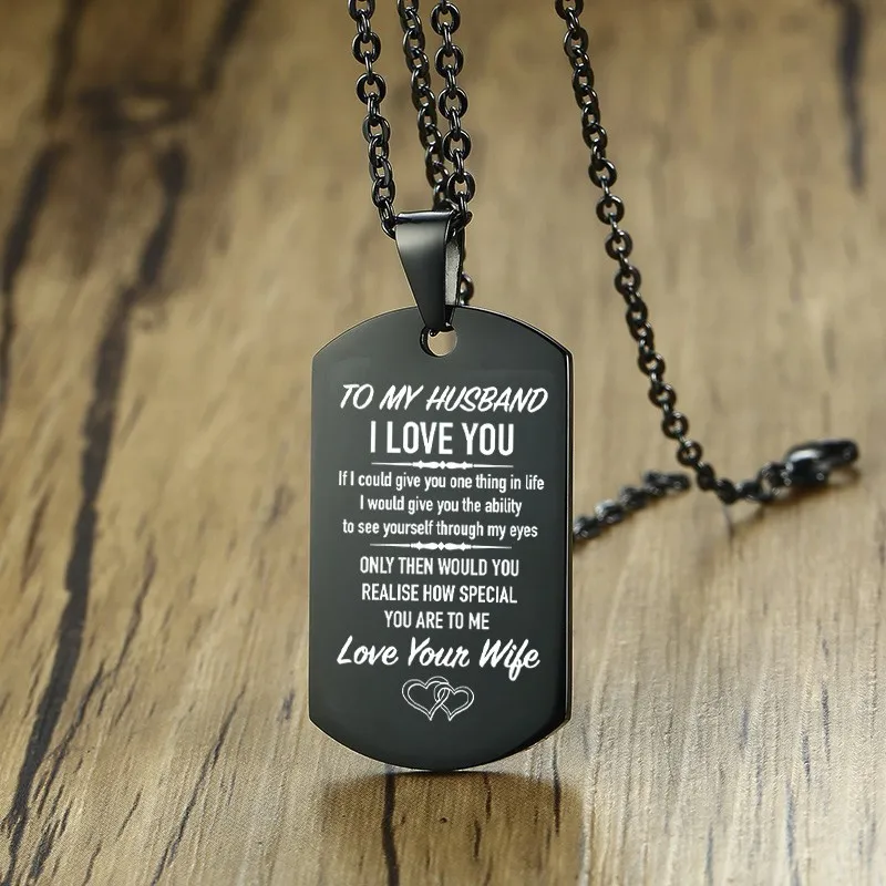 husband dog tag necklace