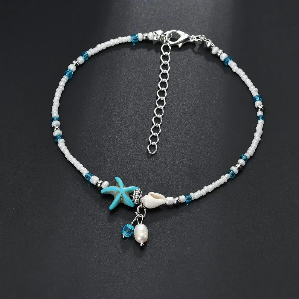 

2018 New Fashion Shell Beads Anklet for Women Boho Handmade Statement Foot Bracelet Ankle Chain Leg Jewelry