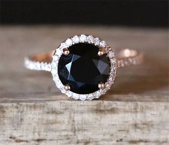 925 Sterling Silver Color Style Women's Natural Black Close Ring Inlaid Zircon Diamond Gemstone Rose Gold Geometric Jewelry 925 Sterling Silver Color Style Women's Natural Black Close Ring Inlaid Zircon Diamond Gemstone Rose Gold Geometric Jewelry