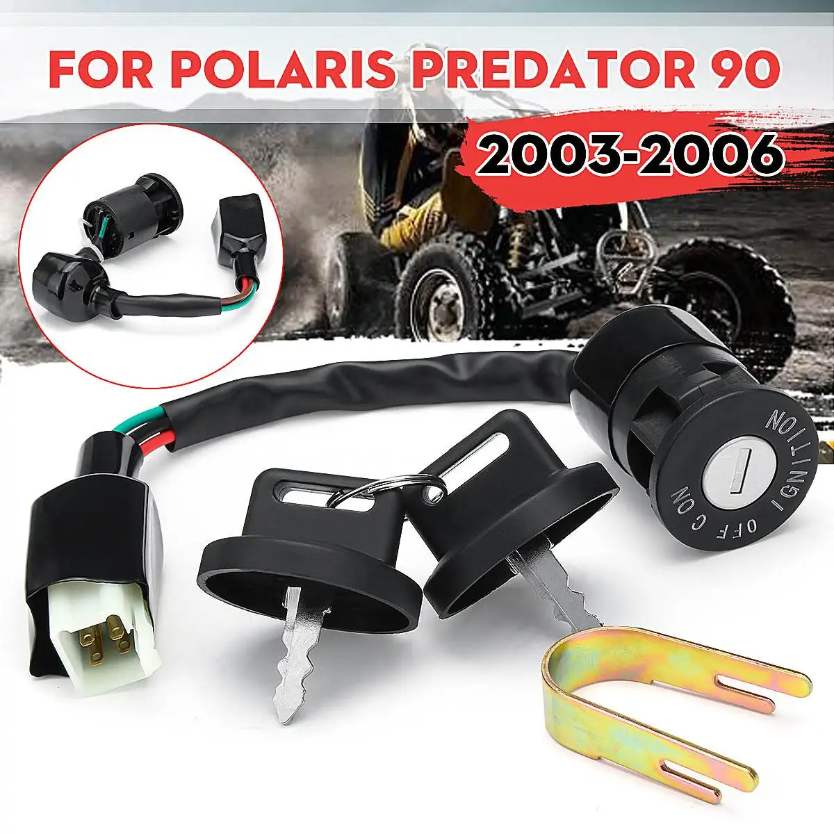 

Motorcycle ATV UTV Ignition Key Switch with 2 Keys For Polaris Predator 90 2003-2006