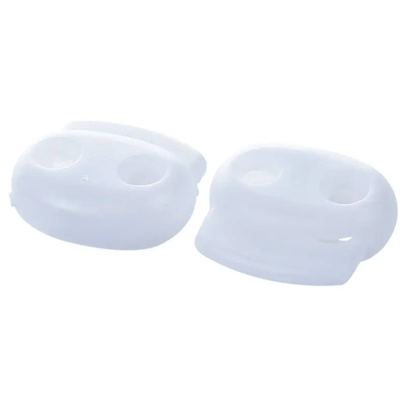 

Plastic 4mm Dia Spring Loaded Clamps Cord Lock Toggles 50pcs White